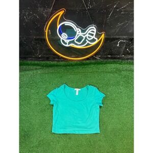 Ambiance Apparel Green Short Sleeve T‎ Shirt Basic Everyday Top size Medium